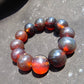 54 gram 12 Beads Mala Bracelet Indonesian Blue Red Amber 20 mm for Healing B20M18