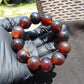 54 gram 12 Beads Mala Bracelet Indonesian Blue Red Amber 20 mm for Healing B20M18