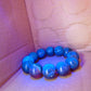 54 gram 12 Beads Mala Bracelet Indonesian Blue Red Amber 20 mm for Healing B20M18