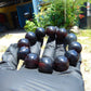 56 gram 12 Beads Mala Bracelet Indonesian Cherry Red Blue Amber 20 mm for Healing B20M21