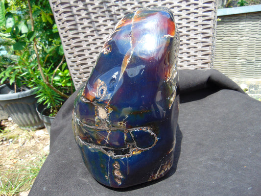 2545 gr Full Polished 19x17x11 cm Mushroom Inclusion Indonesian Blue Amber for Healing EU09