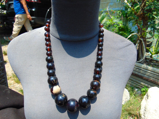 76 gram Small Beads Combination Necklace Indonesian Cherry Red Amber for Healing NE4