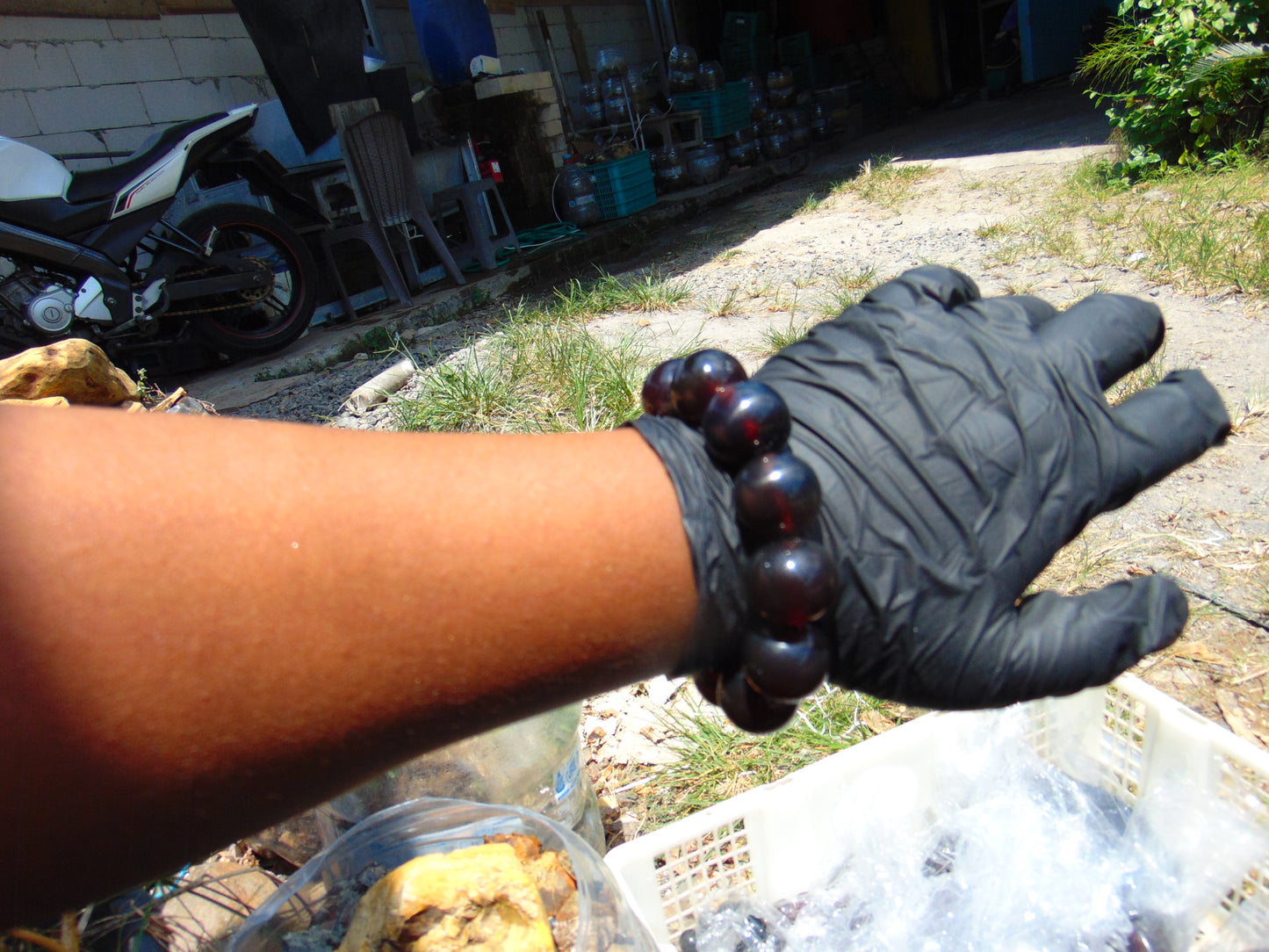56 gram 12 Beads Mala Bracelet Indonesian Cherry Red Amber 20 mm for Healing B20M17