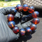 58 gram 12 Beads Mala Bracelet Indonesian Blue Amber 20 mm for Healing B20M15