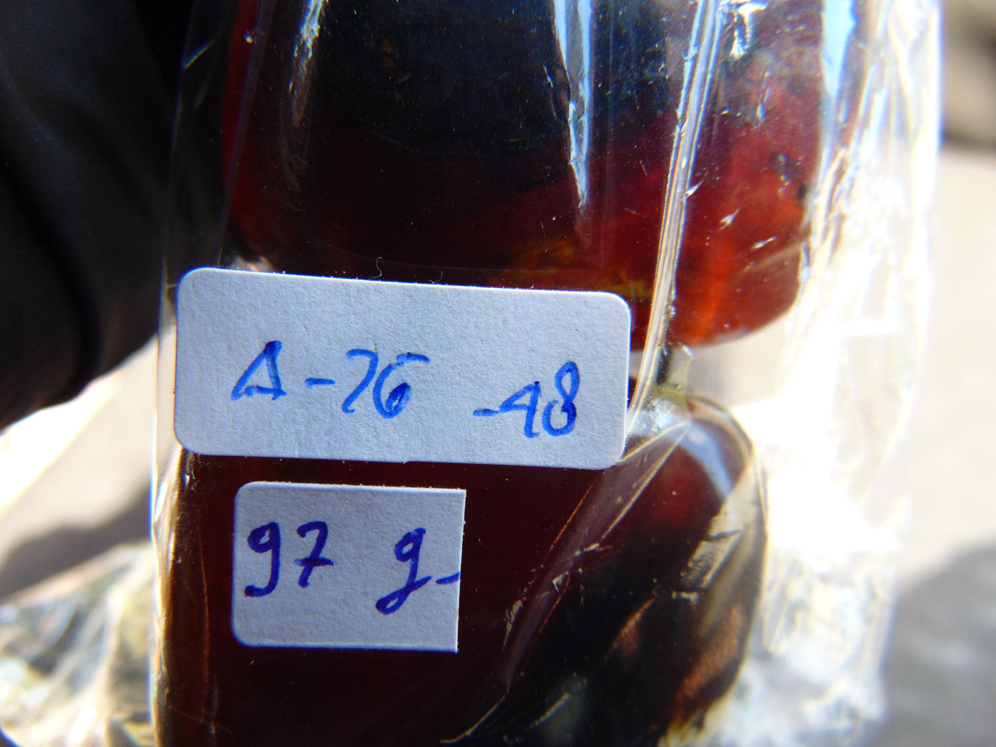 97 gr 7 Square Beads Bangle Indonesian Amber for Healing A7G48