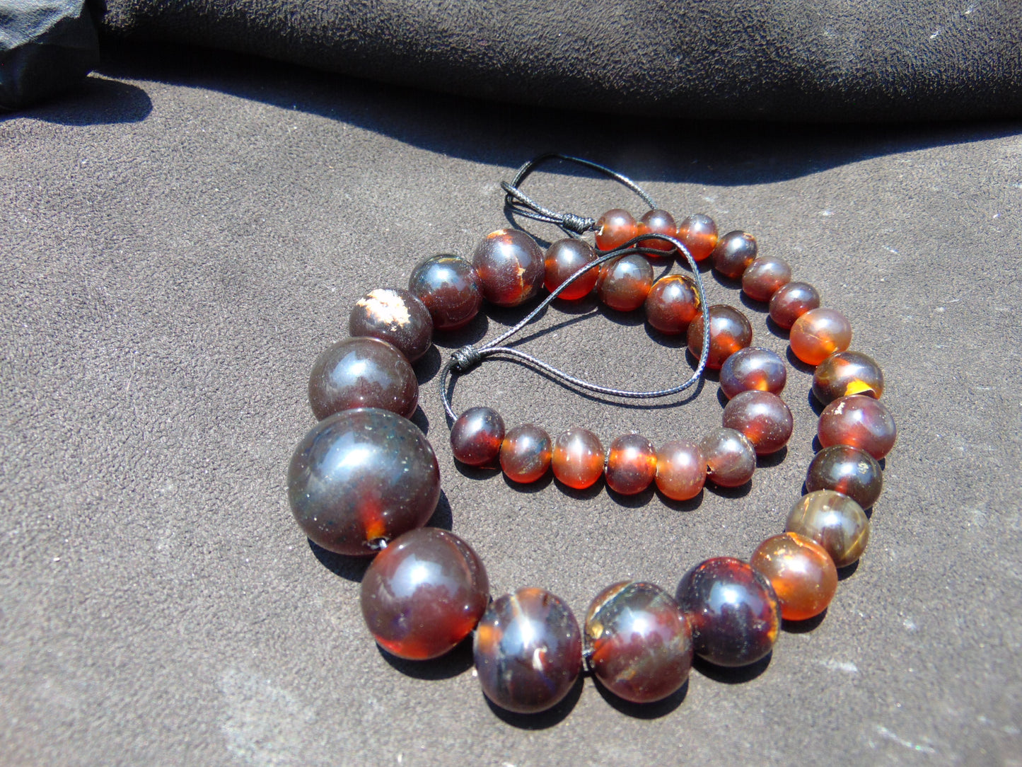 57 gram Small Beads Combination Necklace Indonesian Red Amber for Healing NE12