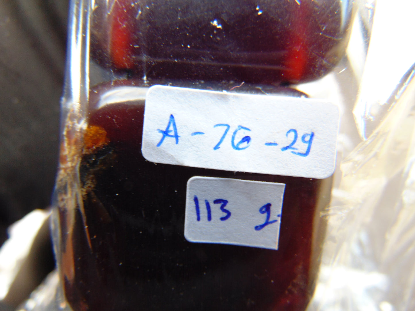 113 gr 7 Square Beads Bangle Indonesian Amber for Healing A7G29