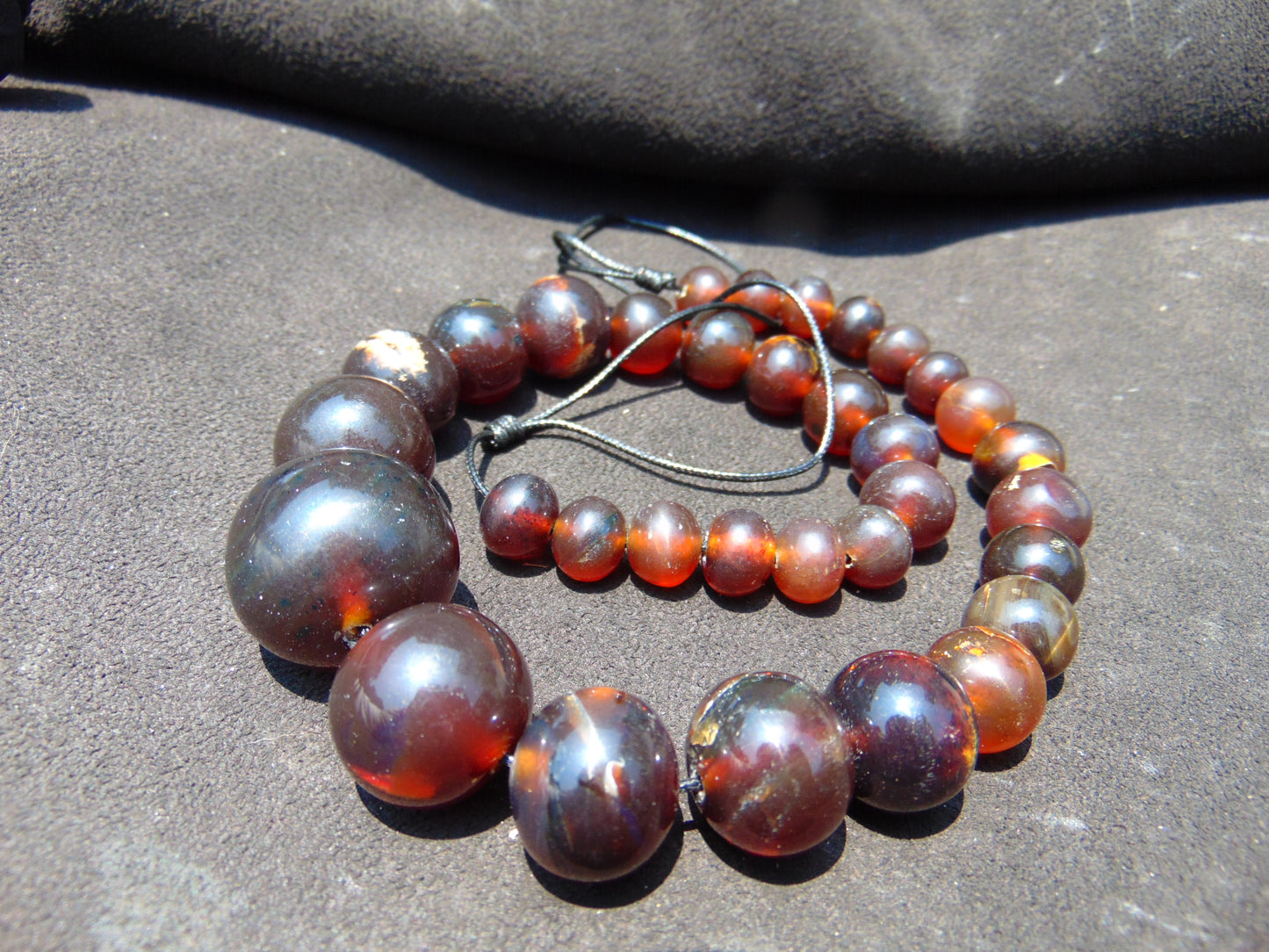 57 gram Small Beads Combination Necklace Indonesian Red Amber for Healing NE12