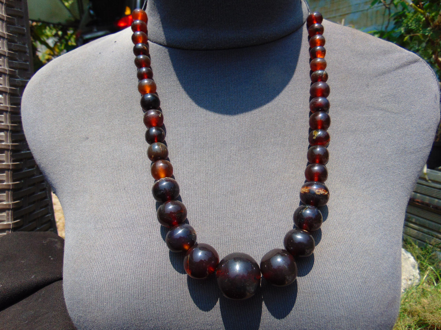 57 gram Small Beads Combination Necklace Indonesian Red Amber for Healing NE12