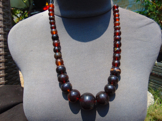 57 gram Small Beads Combination Necklace Indonesian Red Amber for Healing NE12