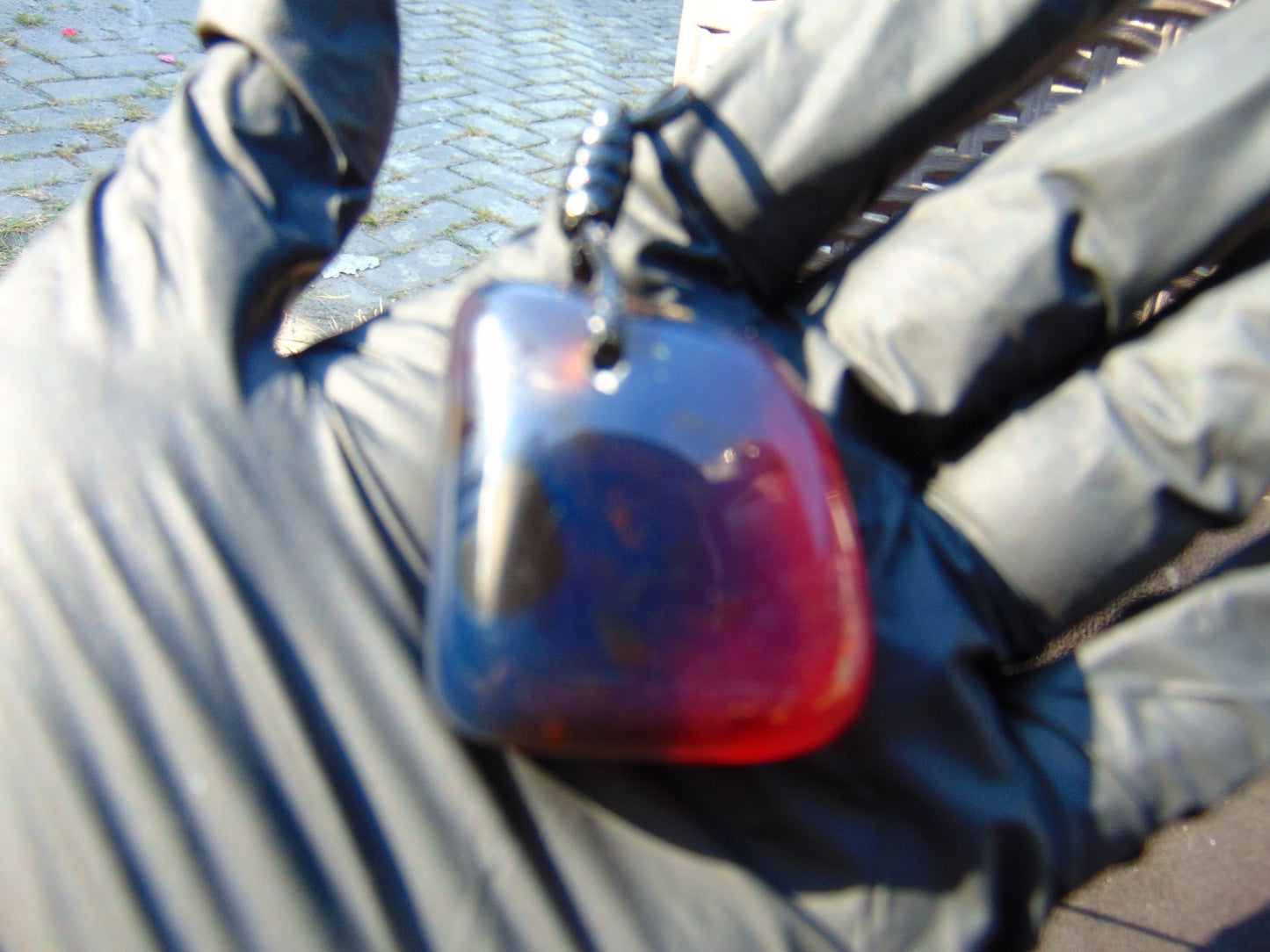 19 gr Pendant 38x33x21 mm Indonesian Blue Amber for Healing PDY59