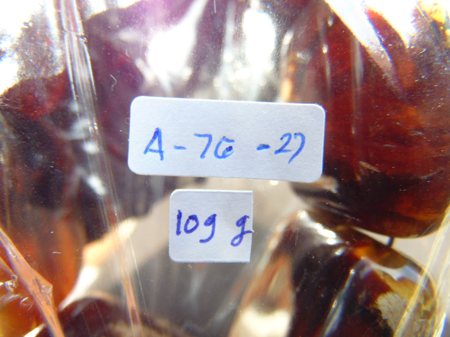 109 gr 7 Square Beads Bangle Indonesian Amber for Healing A7G27