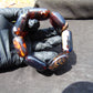 109 gr 7 Square Beads Bangle Indonesian Amber for Healing A7G21