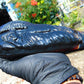 603 gr Sleep Buddha under bodhi tree 220x100x50 mm Indonesia Black Amber AJ82