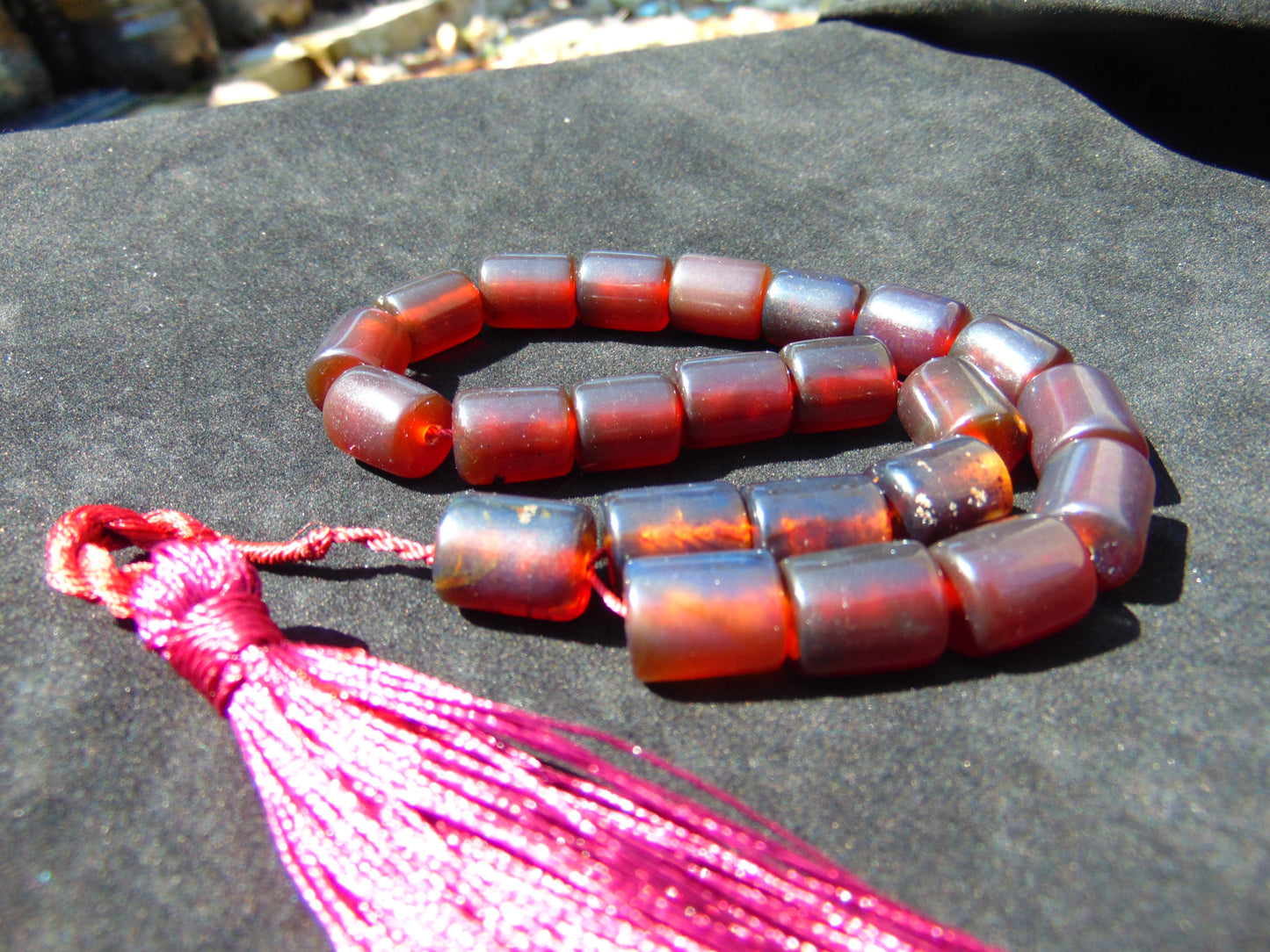 99 gr Komboloi Rosary 22+1 Beads 16x20 mm Indonesian Amber for Healing 26COAR14