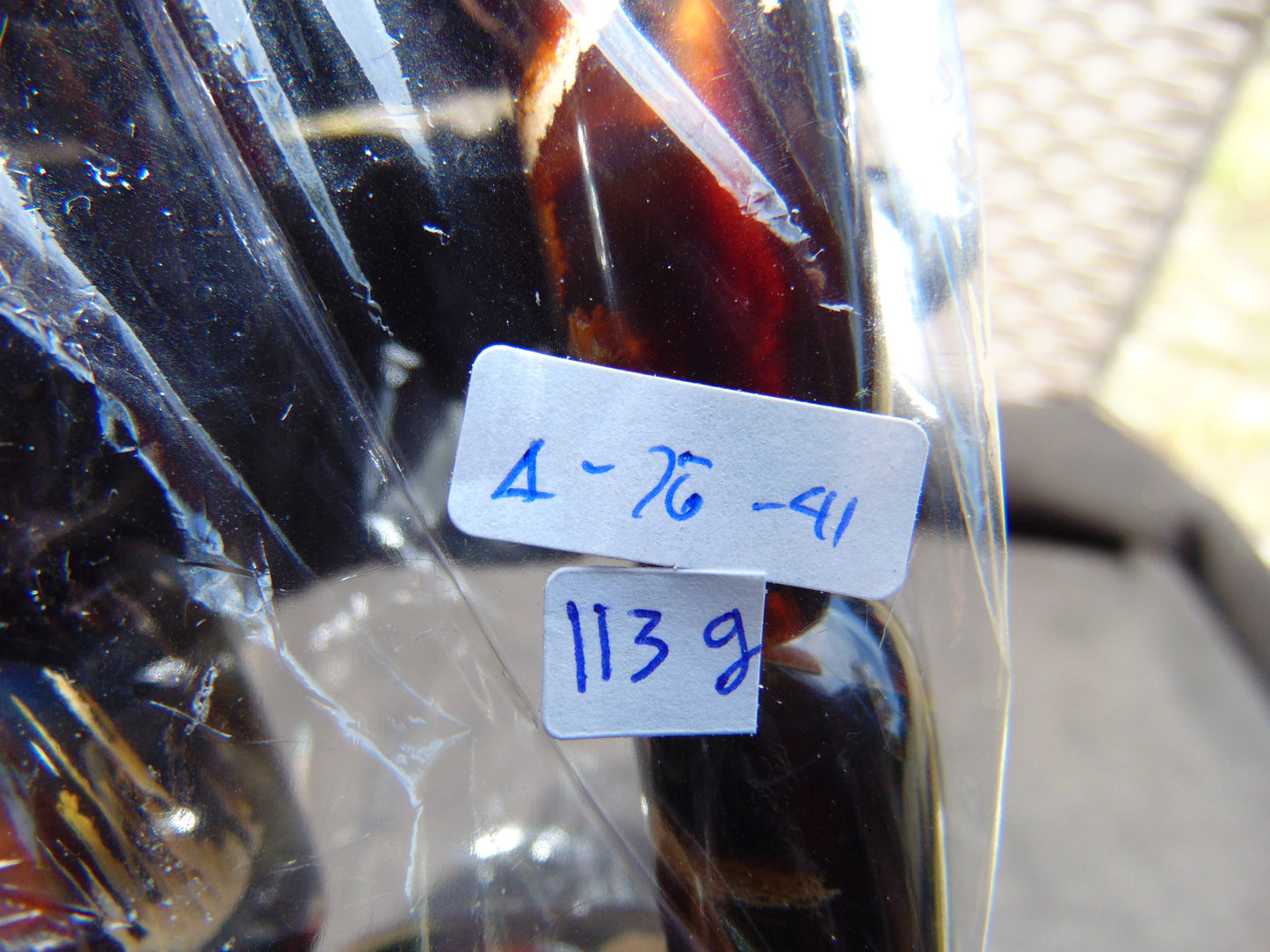 113 gr 7 Square Beads Bangle Indonesian Amber for Healing A7G41