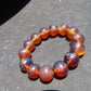 34 gram 14 Beads Mala Bracelet Indonesian Honey Blue Amber 16 mm for Healing B15M5