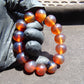 34 gram 14 Beads Mala Bracelet Indonesian Honey Blue Amber 16 mm for Healing B15M5