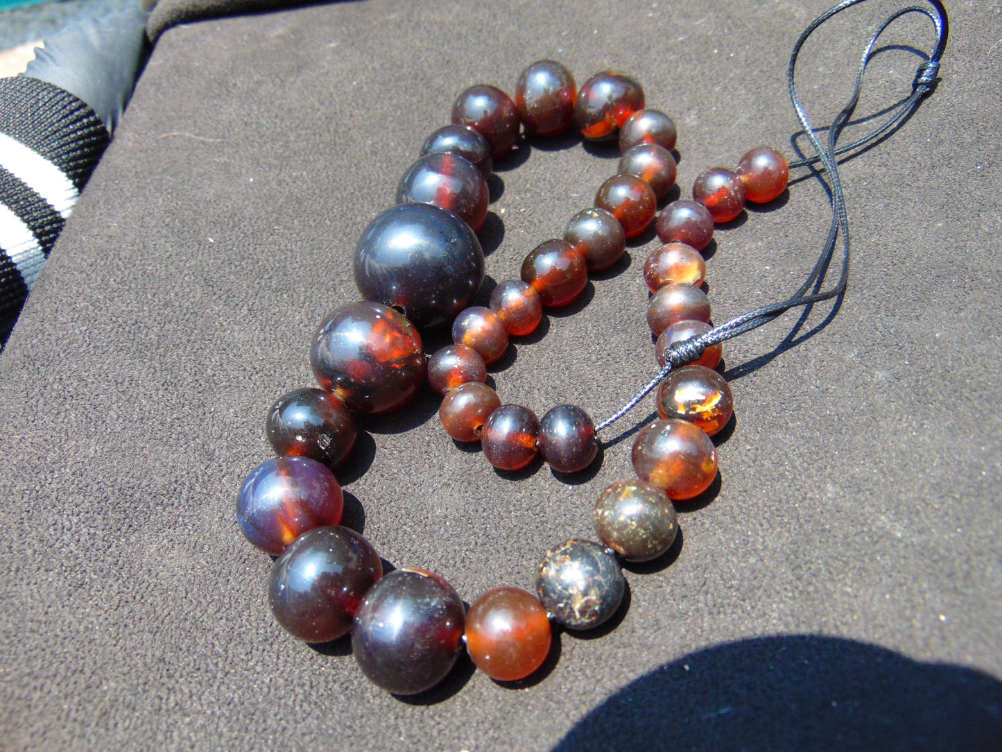 58 gram Small Beads Combination Necklace Indonesian Cherry Red Amber for Healing NE10