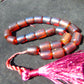 47 gr Komboloi Rosary 22+1 Beads 16x20 mm Indonesian red white Blue Amber for Healing 26COAR6