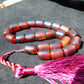 47 gr Komboloi Rosary 22+1 Beads 16x20 mm Indonesian red white Blue Amber for Healing 26COAR6