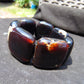 100 gr 7 Square Beads Bangle Indonesian Black Blue Amber for Healing A7G43