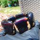 100 gr 7 Square Beads Bangle Indonesian Black Blue Amber for Healing A7G43