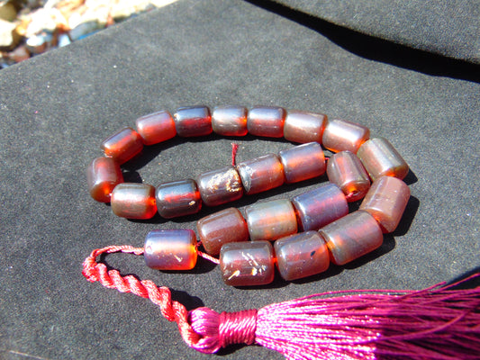 48 gr Komboloi Rosary 22+1 Beads Indonesian Amber for Healing 26COAR19