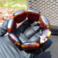 104 gr 7 Square Beads Bangle Indonesian Amber for Healing A7G38