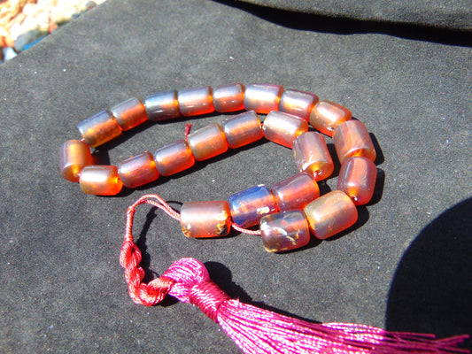 47 gr Komboloi Rosary 22+1 Beads Indonesian Amber for Healing 26COAR18