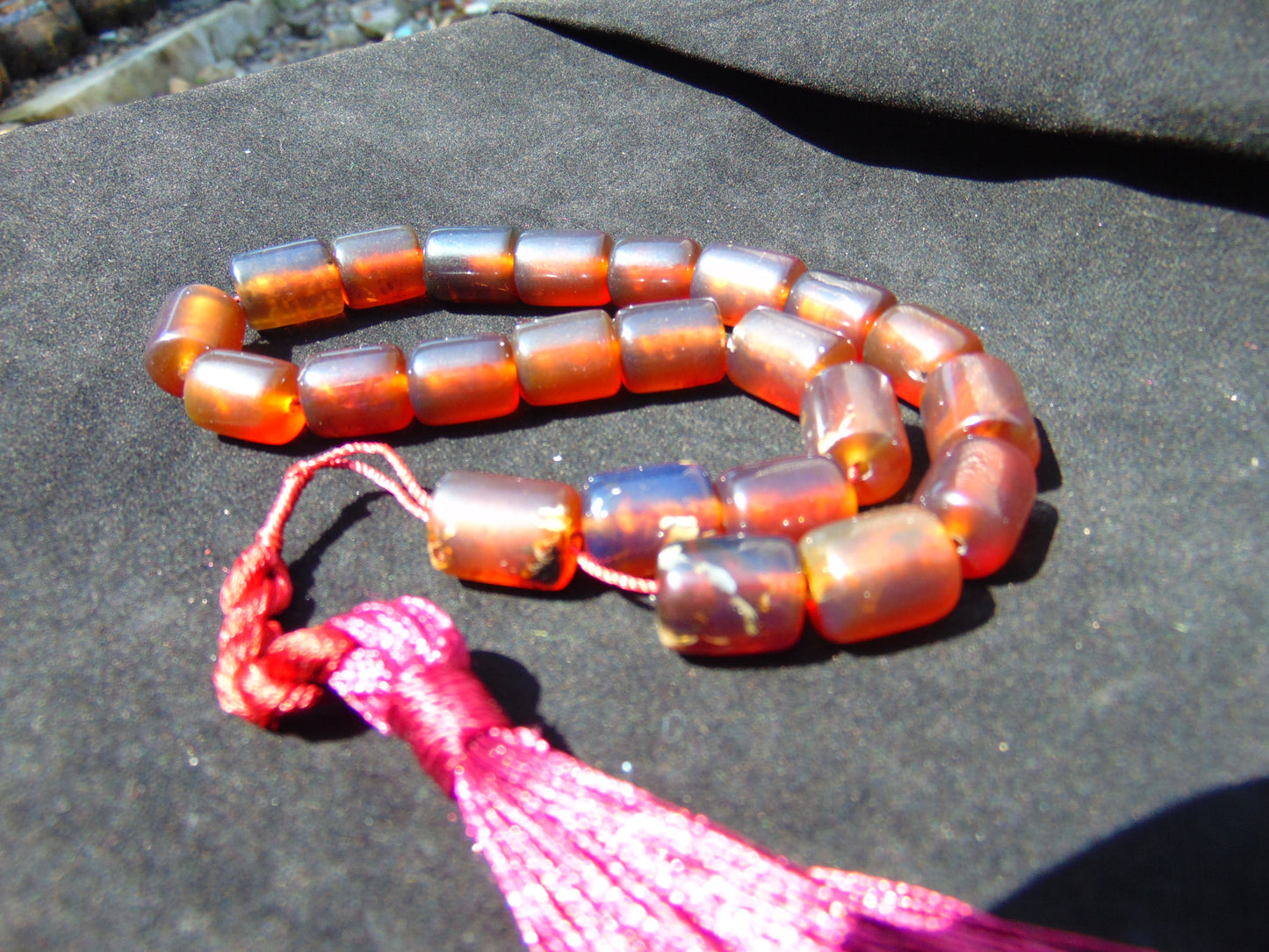 47 gr Komboloi Rosary 22+1 Beads Indonesian Amber for Healing 26COAR18
