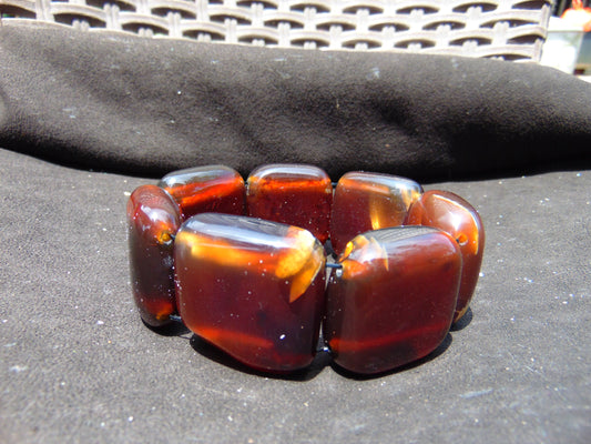 100 gr 7 Square Beads Bangle Indonesian Amber for Healing A7G46