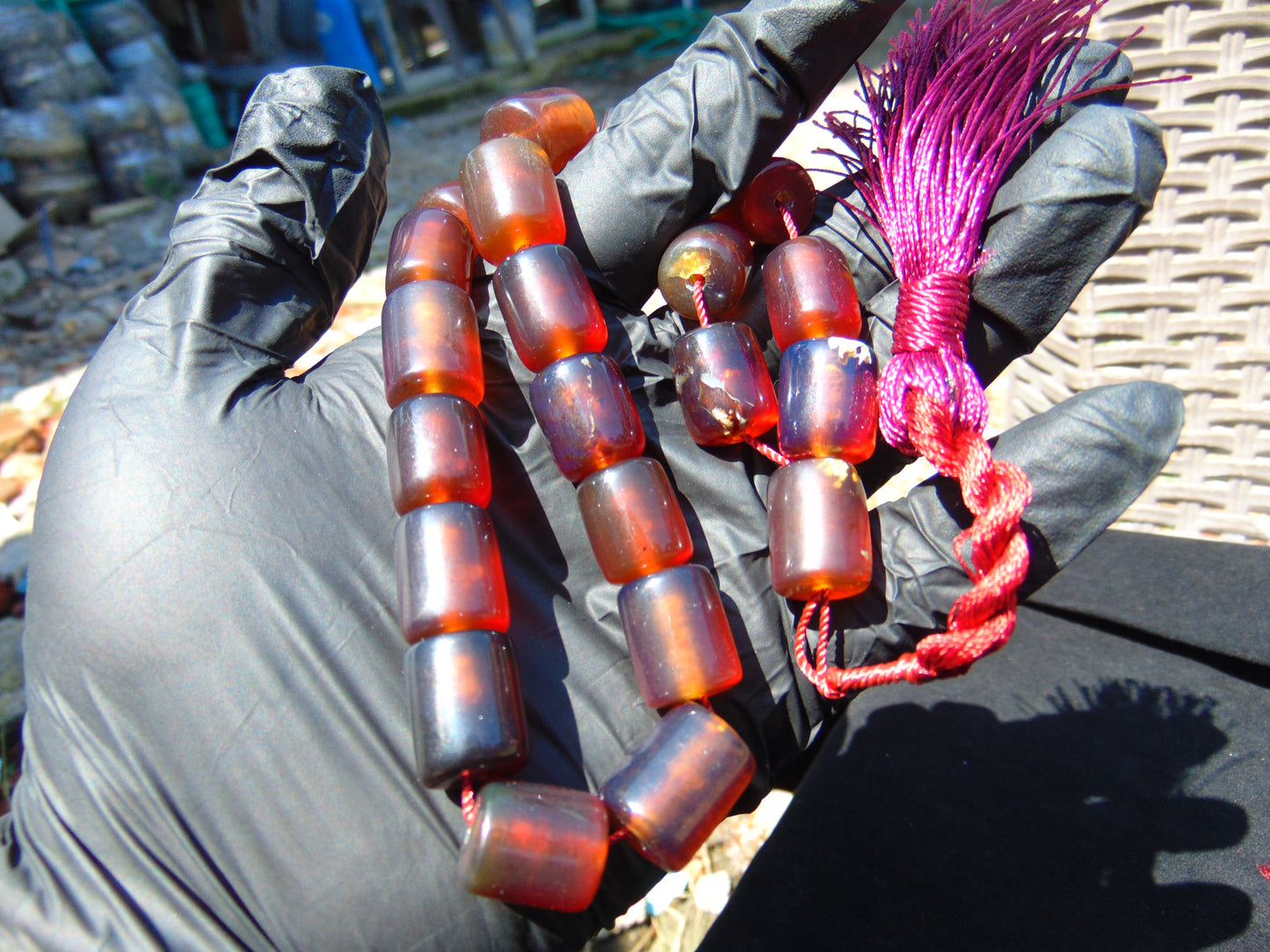 47 gr Komboloi Rosary 22+1 Beads Indonesian Amber for Healing 26COAR18