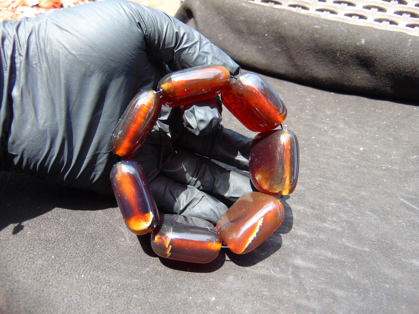 100 gr 7 Square Beads Bangle Indonesian Amber for Healing A7G46