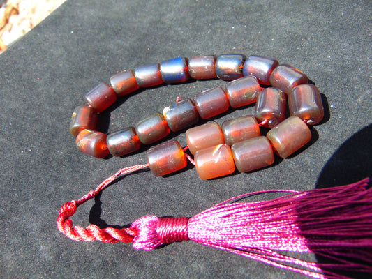 46 gr Komboloi Rosary 22+1 Beads Indonesian Amber for Healing 26COAR16