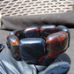 107 gr 7 Square Beads Bangle Indonesian Amber for Healing A7G45