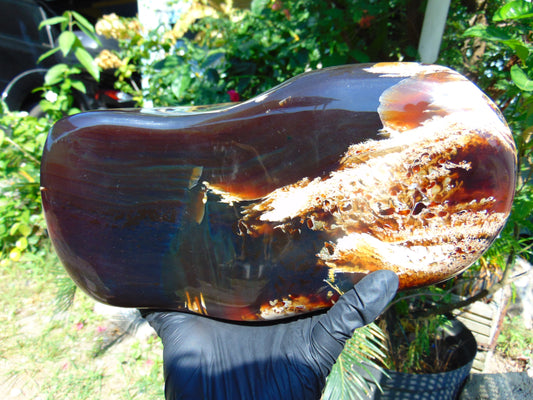 2074 Gr Full Polished Indonesian Purple Amber for Healing AR109