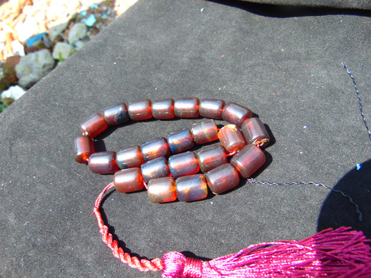 46 gr Komboloi Rosary 22+1 Beads Indonesian Amber for Healing 26COAR20