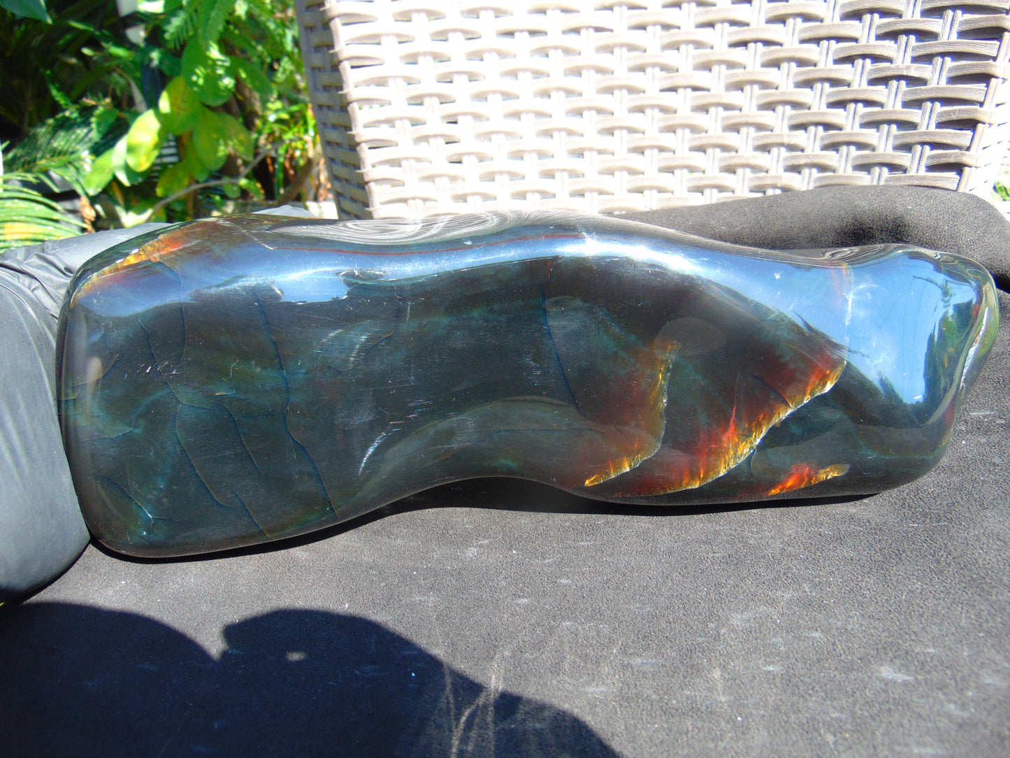 1399 gr Full Polished 30x8x5 mm Indonesia Dark Green Amber for Healing ML53