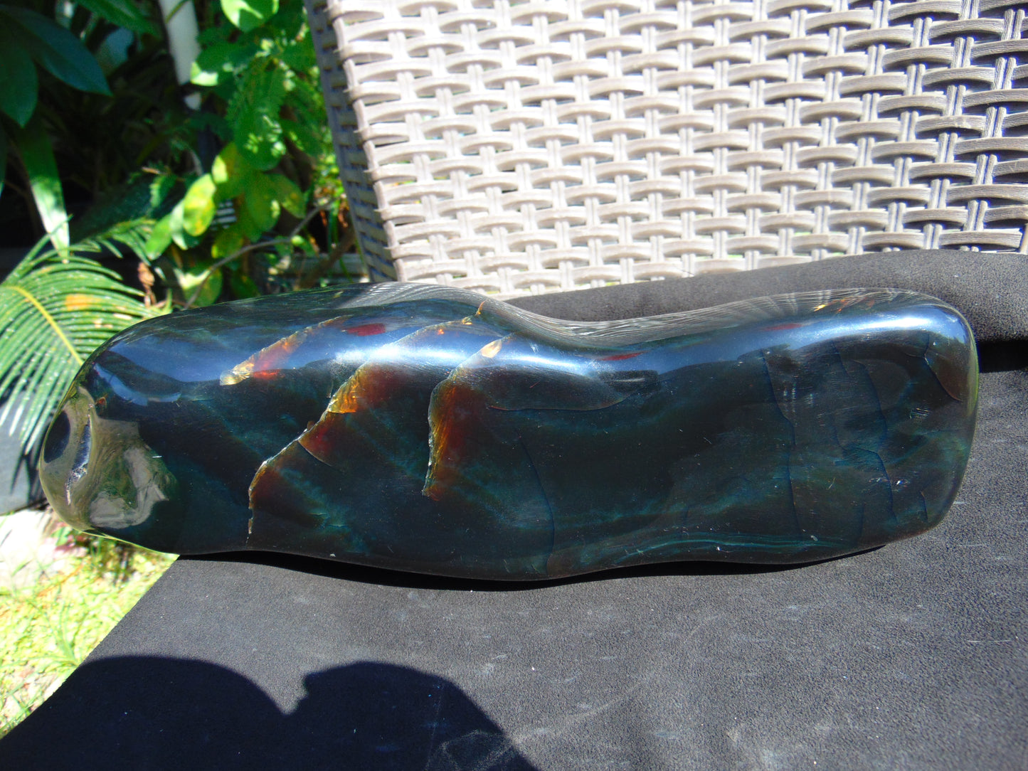 1399 gr Full Polished 30x8x5 mm Indonesia Dark Green Amber for Healing ML53