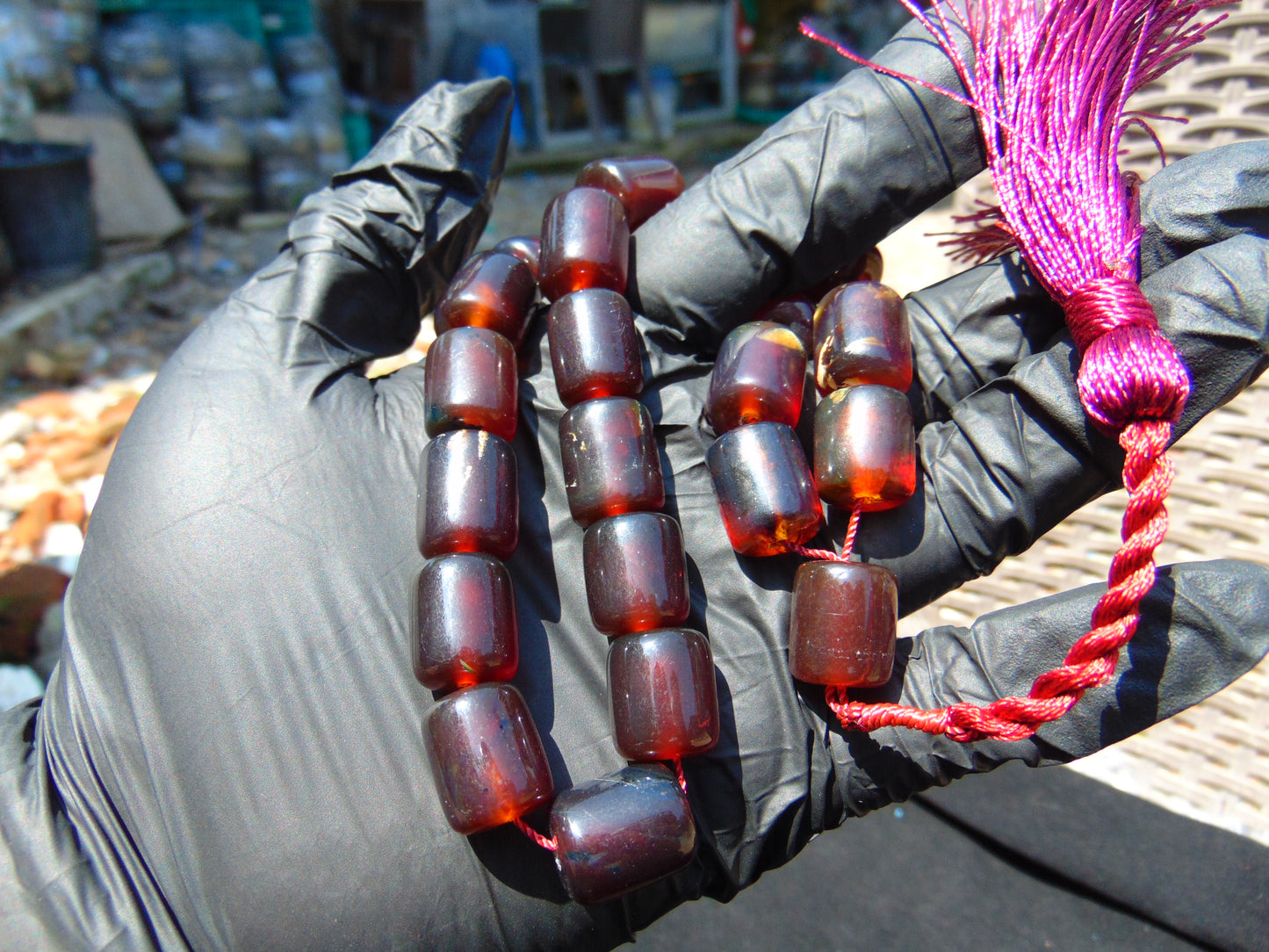 46 gr Komboloi Rosary 22+1 Beads Indonesian Amber for Healing 26COAR20