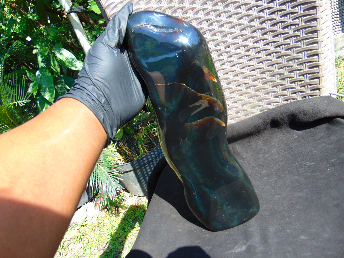 1399 gr Full Polished 30x8x5 mm Indonesia Dark Green Amber for Healing ML53