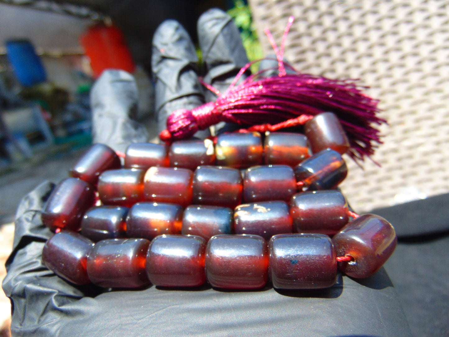 46 gr Komboloi Rosary 22+1 Beads Indonesian Amber for Healing 26COAR20