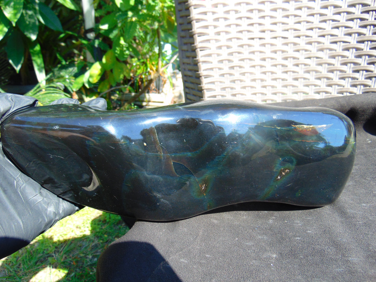 1399 Gr Full Polished Indonesian Green Amber for Healing ML53