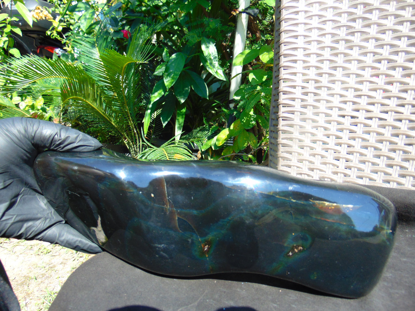 1399 gr Full Polished 30x8x5 mm Indonesia Dark Green Amber for Healing ML53