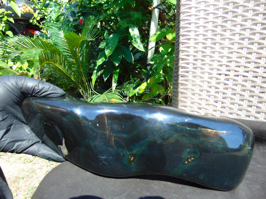 1399 gr Full Polished 30x8x5 mm Indonesia Dark Green Amber for Healing ML53