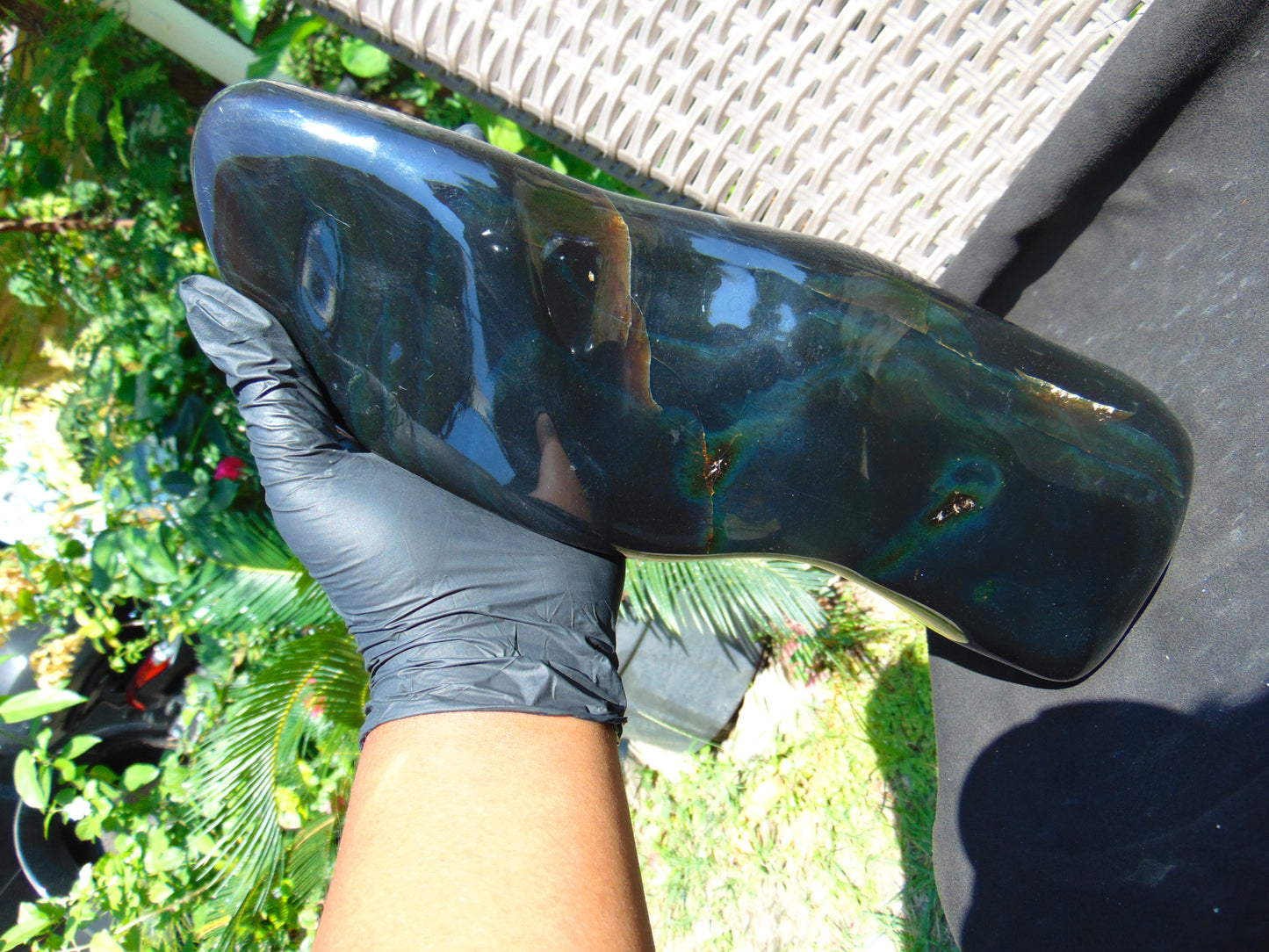 1399 gr Full Polished 30x8x5 mm Indonesia Dark Green Amber for Healing ML53