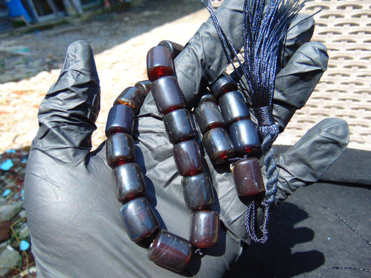 47 gr Komboloi Rosary 22+1 Beads Indonesian Amber for Healing 26COAR17