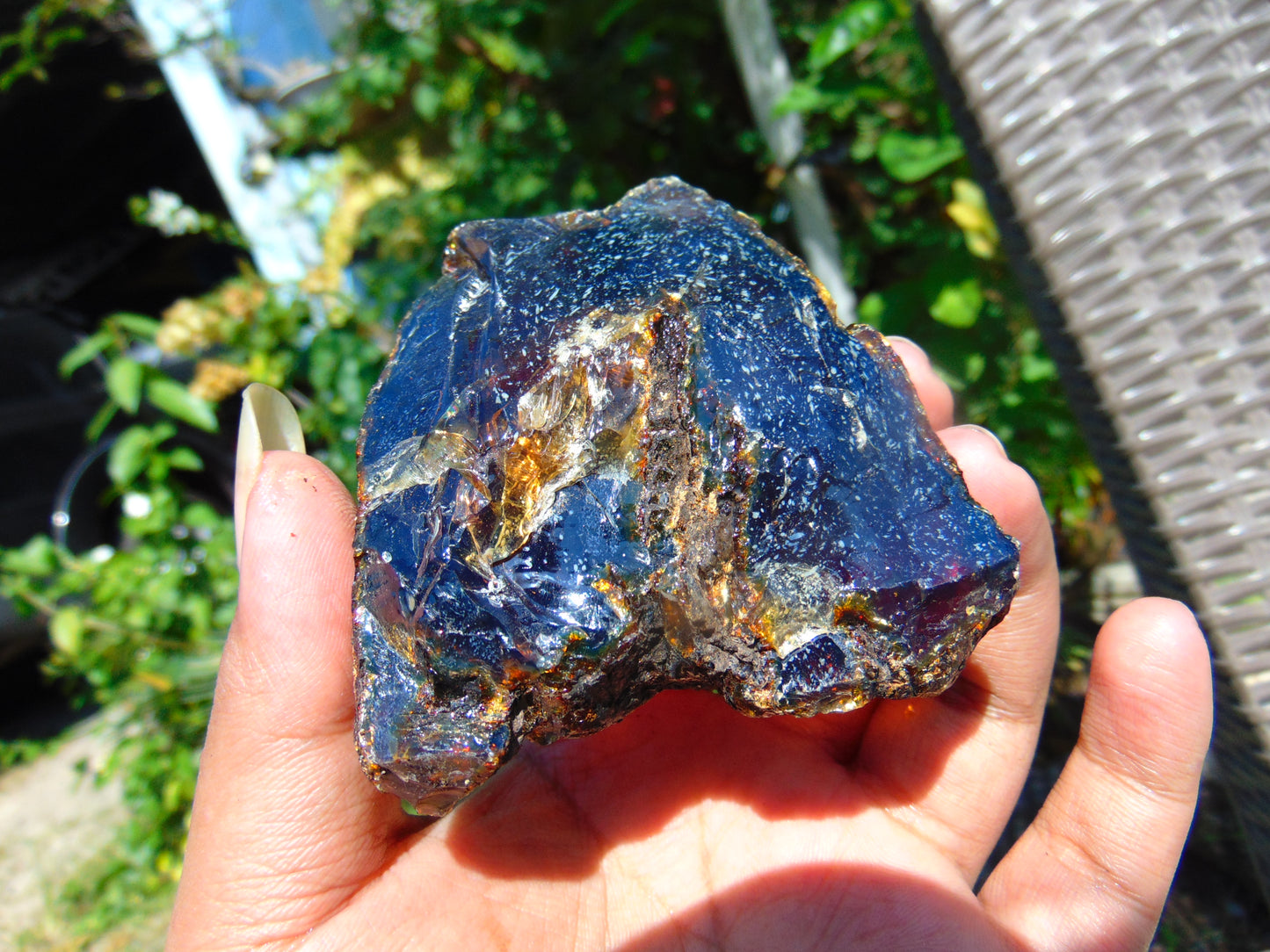 75 gram Rough Raw Indonesian Orange Blue Amber for Healing AGRB98