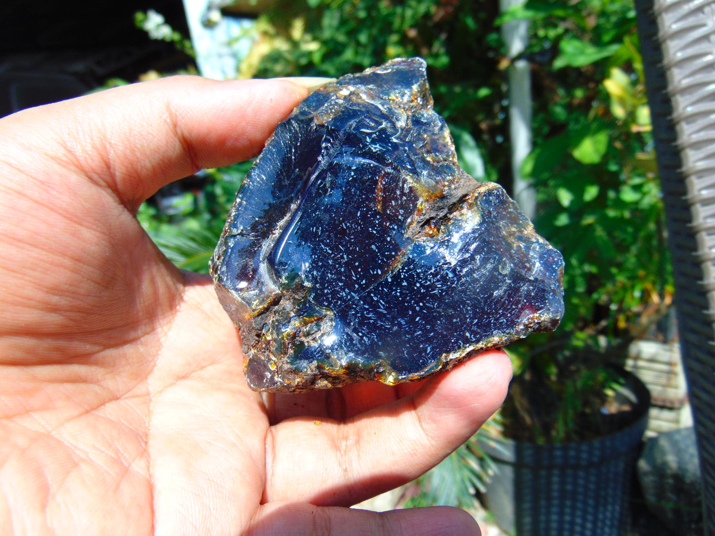 75 gram Rough Raw Indonesian Orange Blue Amber for Healing AGRB98
